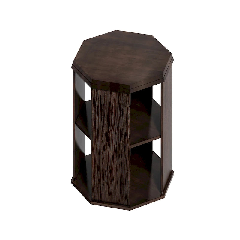 Tables basses gigognes octogonales en bois massif naturel (Lot de 2)
