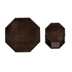 Tables basses gigognes octogonales en bois massif naturel (Lot de 2)