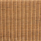 Banc d'appoint en rotin tressé à la main, couleur miel clair, avec accoudoirs festonnés – 2 places