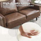 Canapé deux places loveseat en bouclette marron avec ports USB