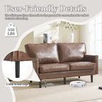 Canapé deux places loveseat en bouclette marron avec ports USB