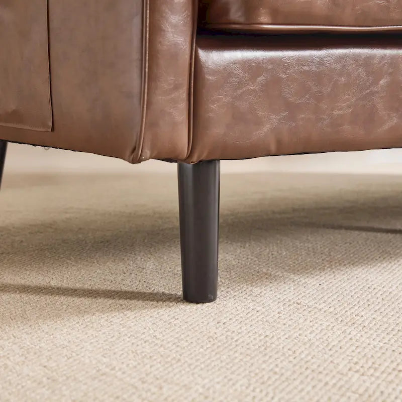Canapé deux places loveseat en bouclette marron avec ports USB