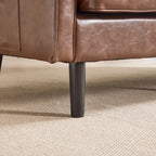 Canapé deux places loveseat en bouclette marron avec ports USB