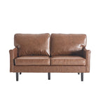Canapé deux places loveseat en bouclette marron avec ports USB