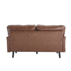 Canapé deux places loveseat en bouclette marron avec ports USB
