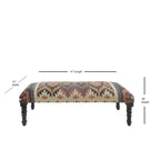 Banc rectangulaire bicolore beige style sud-ouest, 2 places