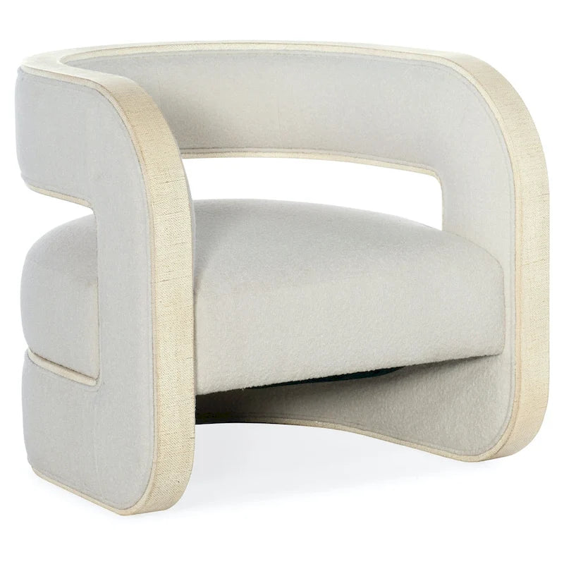 Fauteuil d'appoint Pebble Beach avec garniture en jute, 1 place