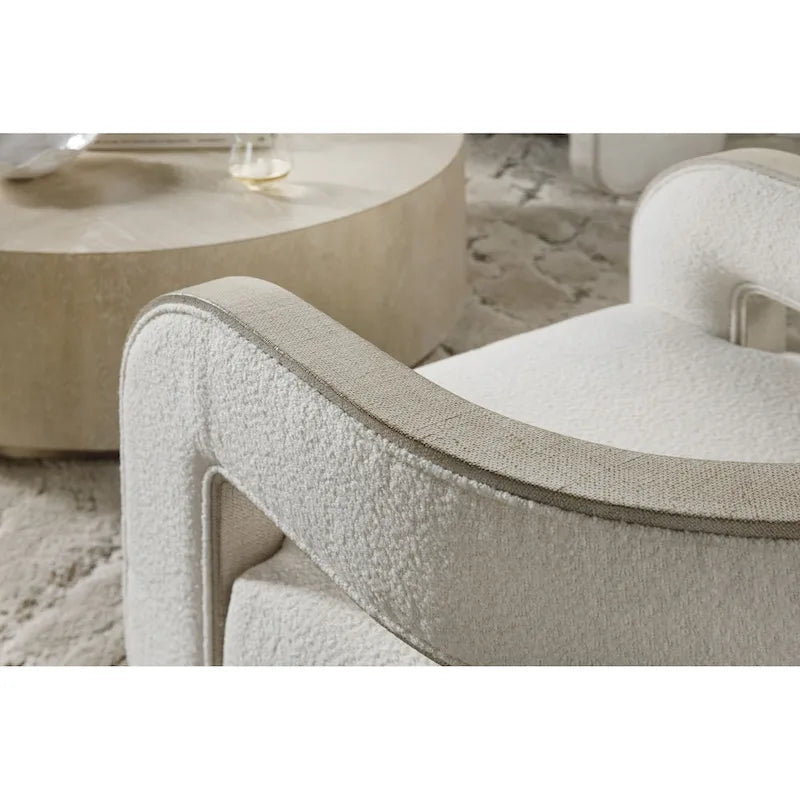 Fauteuil d'appoint Pebble Beach avec garniture en jute, 1 place