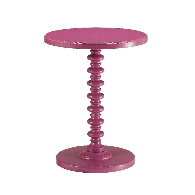 Table d'appoint ronde piédestal accent violet, 1 personne