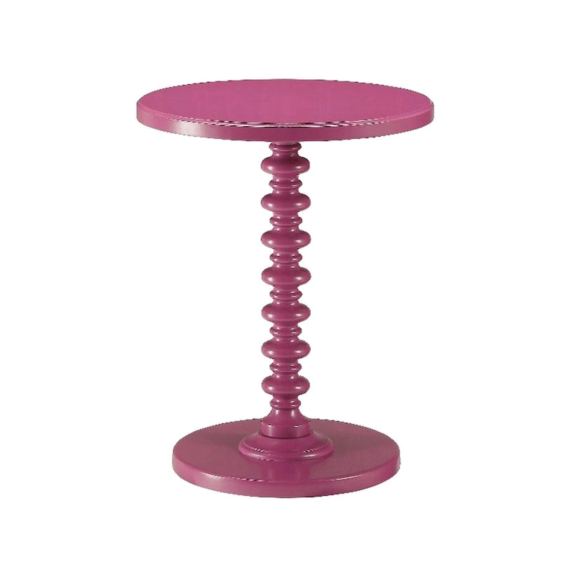 Table d'appoint ronde piédestal accent violet, 1 personne