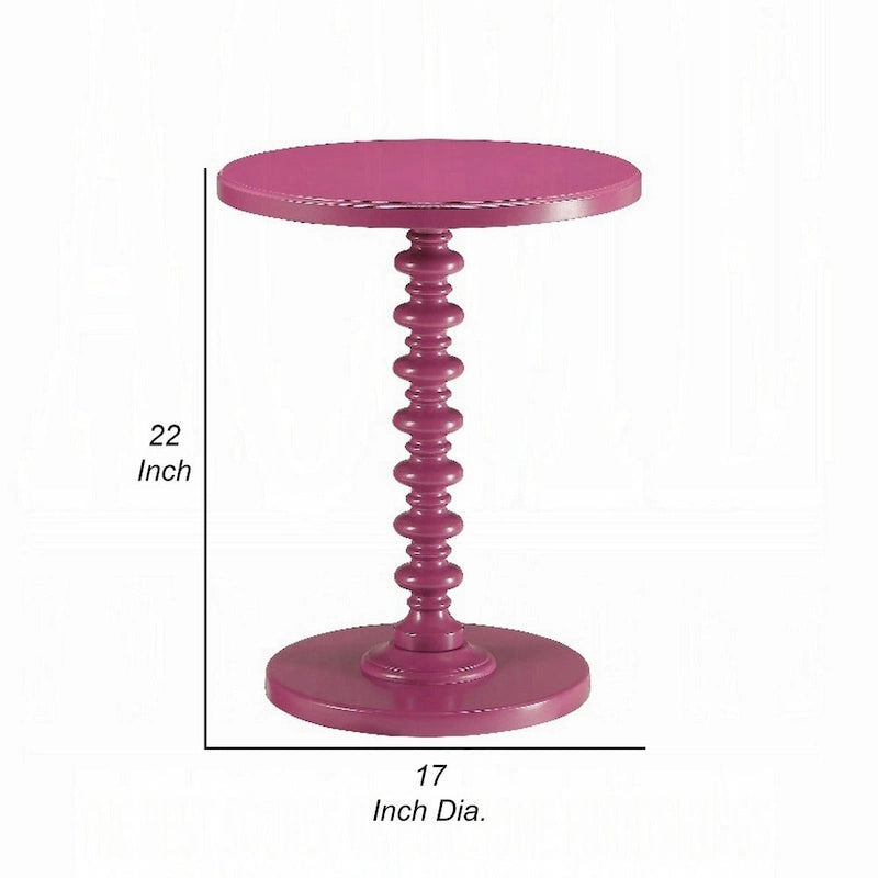 Table d'appoint ronde piédestal accent violet, 1 personne