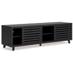 Meuble TV Médias Grain de Bois Noir, 4 Étagères, 183 cm
