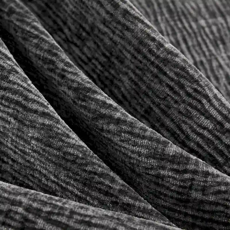 Canapé d'angle en chenille noir, 4 places