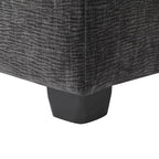 Canapé d'angle en chenille noir, 4 places