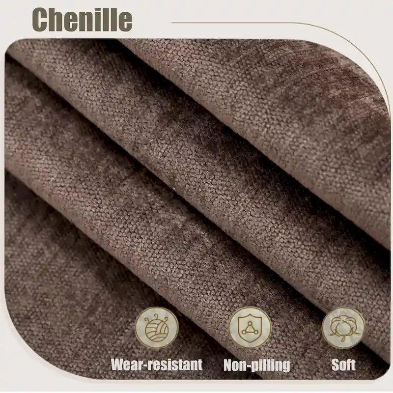 Canapé modulaire sectionnel en L gris clair, en chenille, 6 places