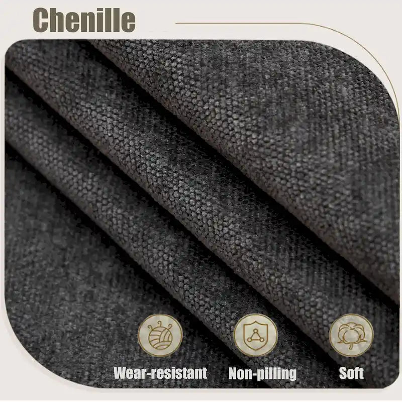 Canapé modulaire sectionnel en L gris clair, en chenille, 6 places