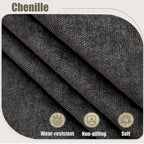 Canapé modulaire sectionnel en L gris clair, en chenille, 6 places