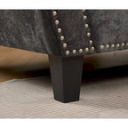 Canapé modulaire sectionnel en L gris clair, en chenille, 6 places