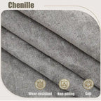 Canapé modulaire sectionnel en L gris clair, en chenille, 6 places