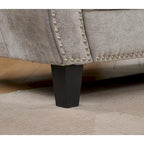 Canapé modulaire sectionnel en L gris clair, en chenille, 6 places