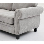 Canapé modulaire sectionnel en L gris clair, en chenille, 6 places
