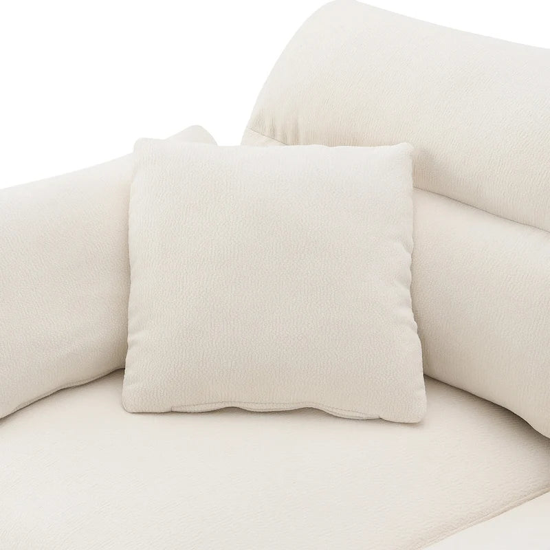 Canapé d'angle en L noir/gris/beige avec pouf, 4 places
