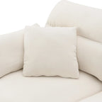 Canapé d'angle en L noir/gris/beige avec pouf, 4 places