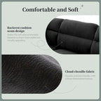 Canapé d'angle en L noir/gris/beige avec pouf, 4 places