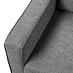 Fauteuil d'appoint gris avec accoudoirs, une place, pieds en bois massif