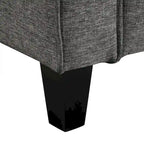 Fauteuil d'appoint gris avec accoudoirs, une place, pieds en bois massif