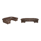 Canapé d'angle Chesterfield en U, 9 places, capitonné, plusieurs coloris