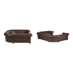 Canapé d'angle Chesterfield en U, 9 places, capitonné, plusieurs coloris