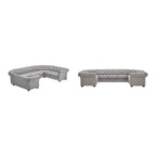 Canapé d'angle Chesterfield en U, 9 places, capitonné, plusieurs coloris