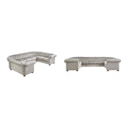 Canapé d'angle Chesterfield en U, 9 places, capitonné, plusieurs coloris