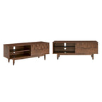 Meuble TV Mid-Century 2 tiroirs Tobacco Finish, 59 po.