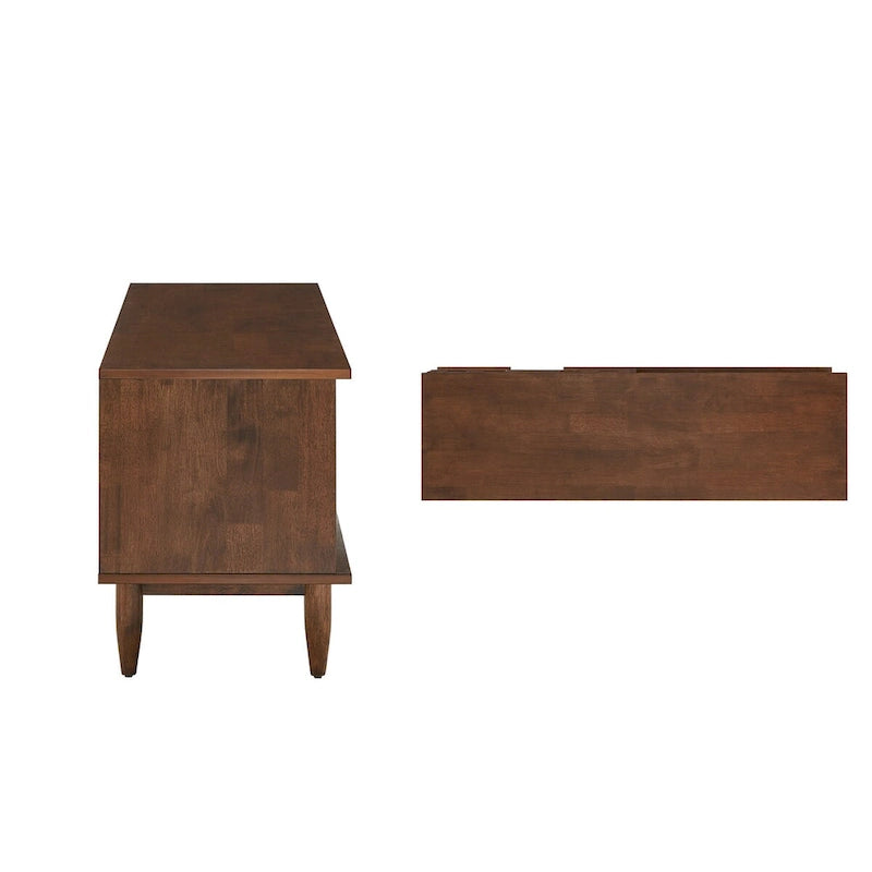 Meuble TV Mid-Century 2 tiroirs Tobacco Finish, 59 po.