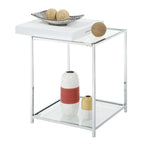Noir / Blanc / Bambou / Gris / Écume de mer – Table d'appoint à 2 étagères avec plateau amovible