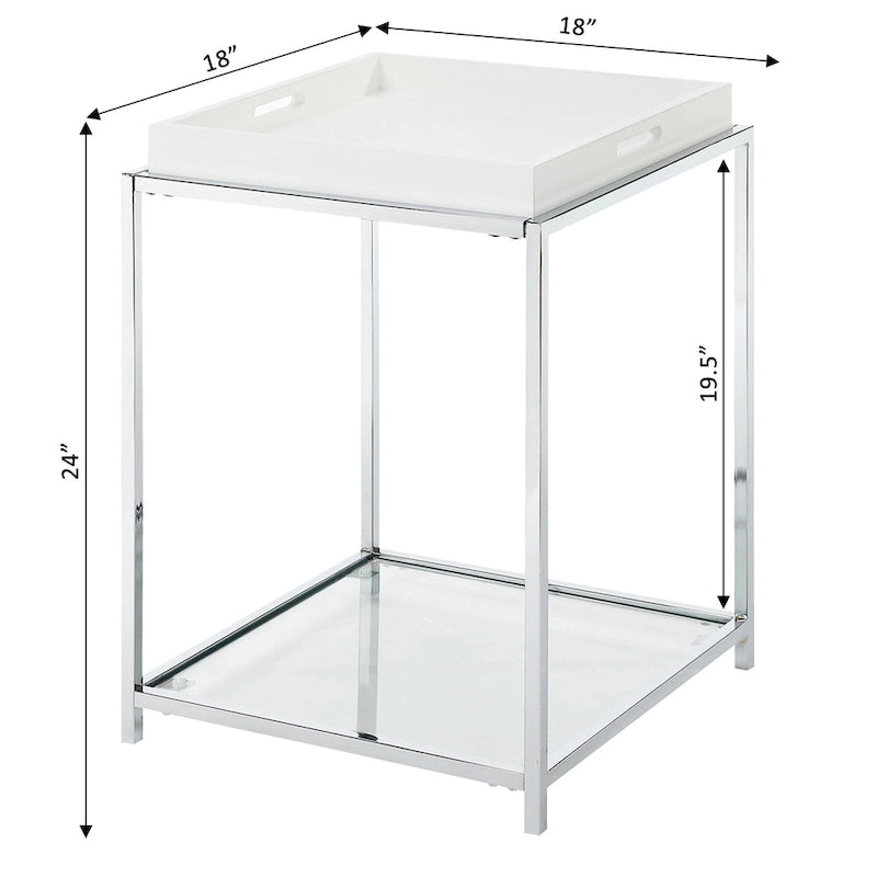 Noir / Blanc / Bambou / Gris / Écume de mer – Table d'appoint à 2 étagères avec plateau amovible