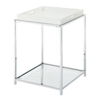 Noir / Blanc / Bambou / Gris / Écume de mer – Table d'appoint à 2 étagères avec plateau amovible