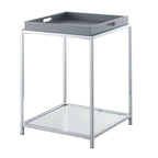 Noir / Blanc / Bambou / Gris / Écume de mer – Table d'appoint à 2 étagères avec plateau amovible