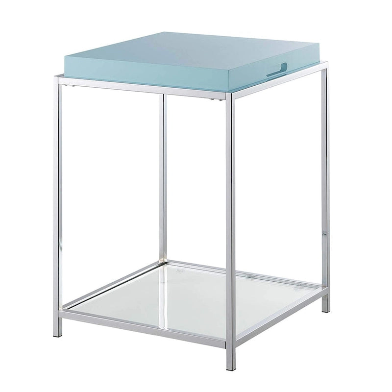 Noir / Blanc / Bambou / Gris / Écume de mer – Table d'appoint à 2 étagères avec plateau amovible