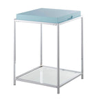 Noir / Blanc / Bambou / Gris / Écume de mer – Table d'appoint à 2 étagères avec plateau amovible
