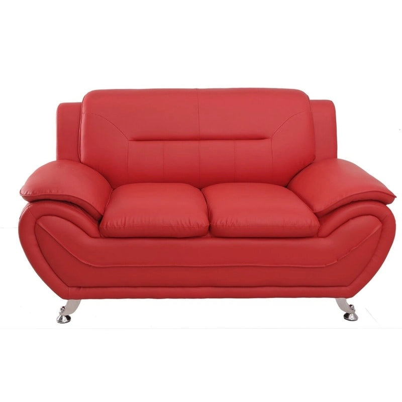 Causeuse en cuir reconstitué marron/noir, style moderne, 2 places