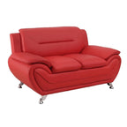 Causeuse en cuir reconstitué marron/noir, style moderne, 2 places
