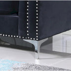 Causeuse capitonnée en velours 2 places – Gris / Bleu marine / Bordeaux / Noir / Rose / Vert / Ivoire