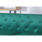 Causeuse capitonnée en velours 2 places – Gris / Bleu marine / Bordeaux / Noir / Rose / Vert / Ivoire