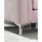 Causeuse capitonnée en velours 2 places – Gris / Bleu marine / Bordeaux / Noir / Rose / Vert / Ivoire