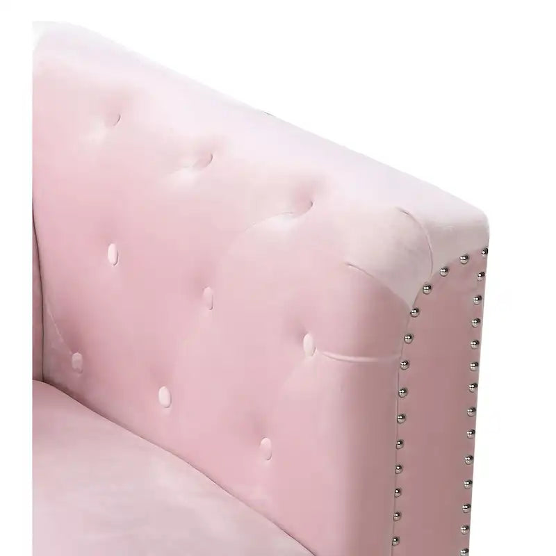 Causeuse capitonnée en velours 2 places – Gris / Bleu marine / Bordeaux / Noir / Rose / Vert / Ivoire