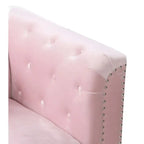 Causeuse capitonnée en velours 2 places – Gris / Bleu marine / Bordeaux / Noir / Rose / Vert / Ivoire