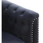 Causeuse capitonnée en velours 2 places – Gris / Bleu marine / Bordeaux / Noir / Rose / Vert / Ivoire